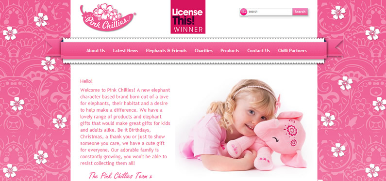 Online shopping website design for the Pink Chillies